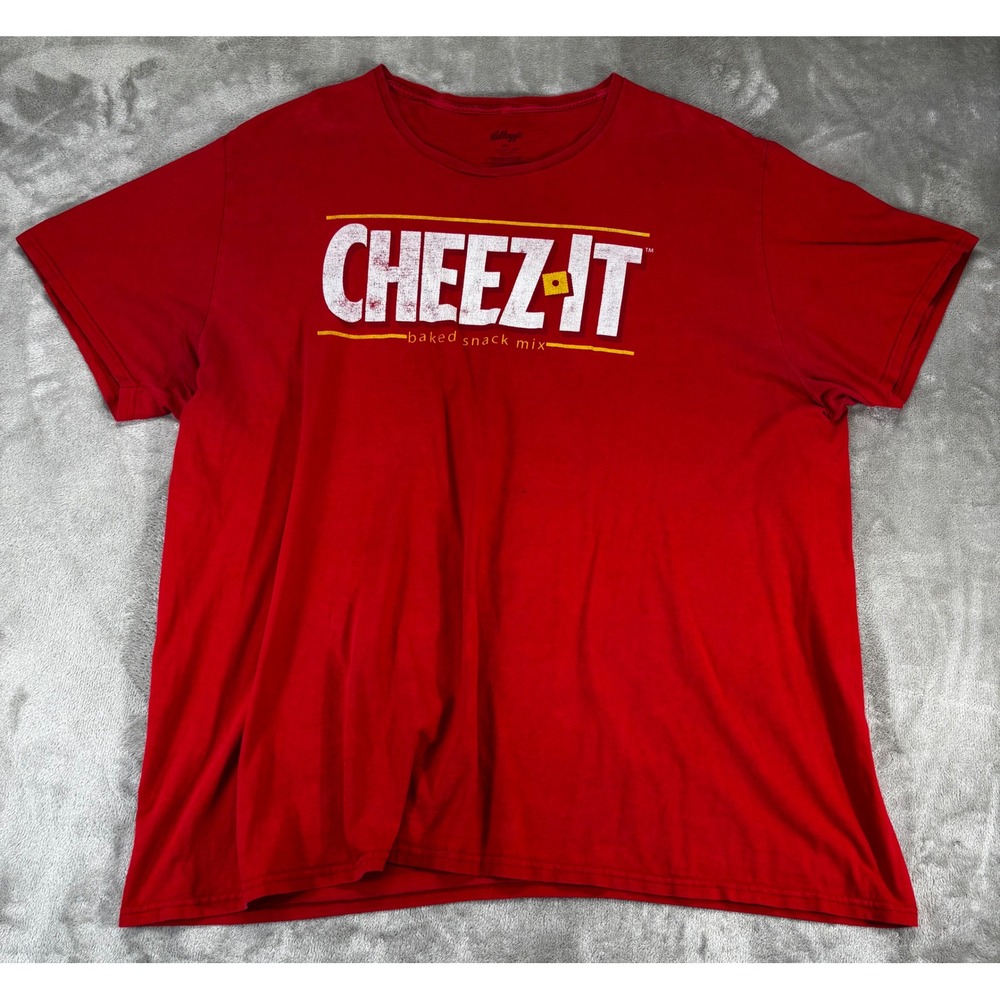 Kellogg's Cheez-It T-Shirt Mens 3XL Red Good Distressed Graphic Snack Mix Tee